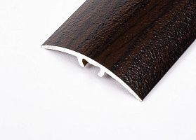 Порог (стык) Русский профиль  разноуровневый декорированный с дюб, 30*2700 мм, Орех тёмный